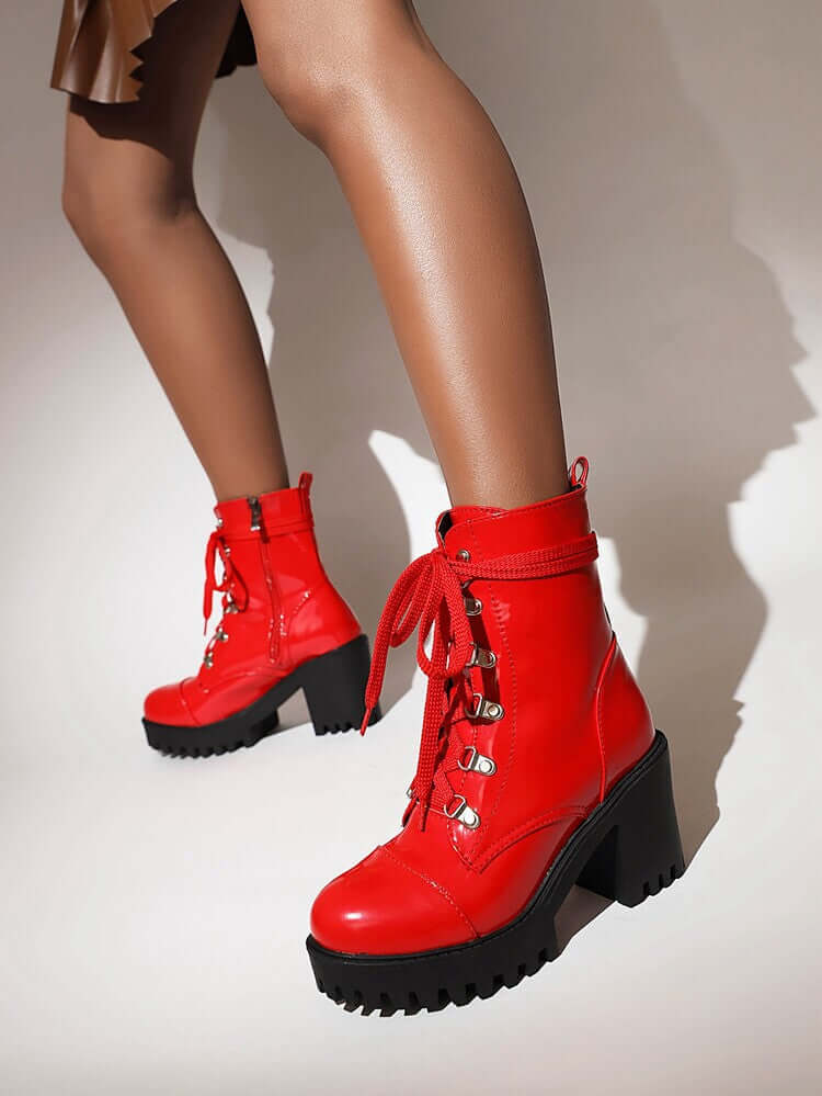 Street Style Leather Boots | Platform Riding Boots
Chunky Heel Leather Boots | Fashion Platform Boots
Patent Leather Boots | Urban Platform Style
Bold Platform Boots | Women's Riding Boots
Trendy Chunky Sole Boots | Streetwear Footwear