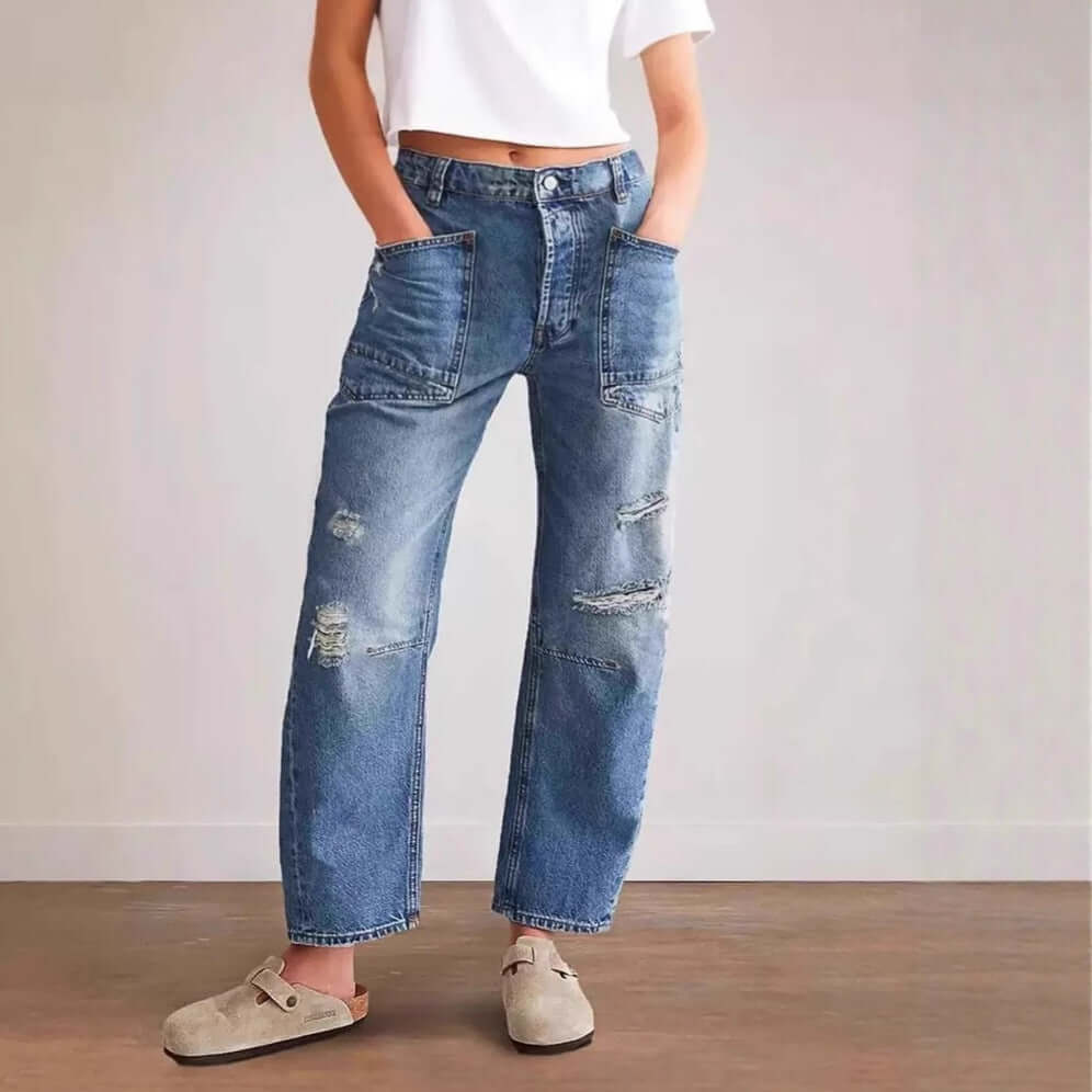 Streetwear Distressed Jeans | Vintage Wide-Leg Jeans
Retro Patchwork Jeans | Wide-Leg Denim Pants
Vintage Distressed Denim | Casual Streetwear Jeans
Urban Wide-Leg Jeans | Retro Patchwork Style
Distressed Cargo Jeans | Trendy Vintage Denim