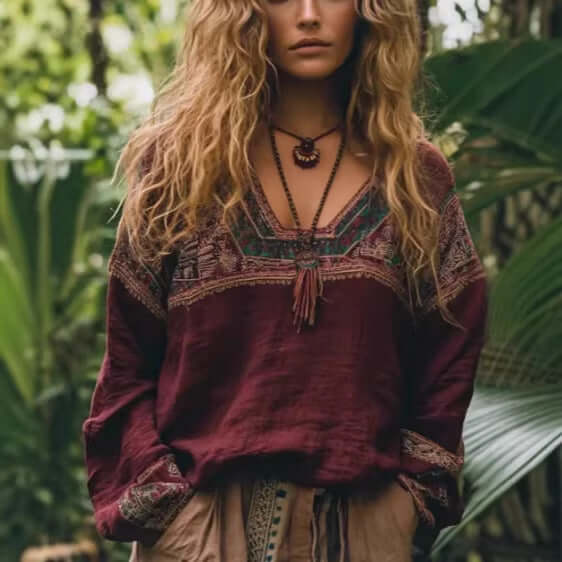 Vintage Casual Blouse | Tribal Print Tunic Top
Boho Tribal Blouse | Ethnic V-Neck Shirt
Vintage Print Tunic | Long Sleeve Boho Top
Casual Ethnic Top | Women's Bohemian Blouse
Retro Boho Shirt | Tribal Style Tunic