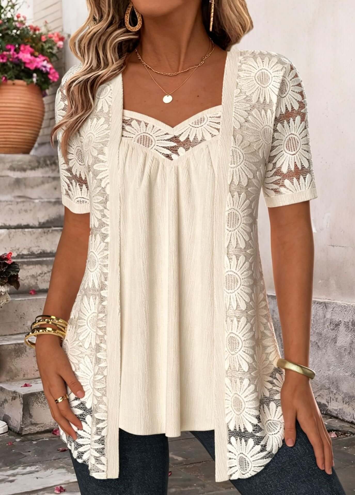 Floral Lace Mesh Top | Hollow-Out Lace Blouse | Women's Elegant Wear
Women's Floral Lace Top | Sheer Mesh Blouse | Chic Fashion Style
Hollow-Out Lace Blouse | Floral Mesh Top | Feminine Casual Look
Elegant Floral Mesh Top | Lace Trim Blouse | Women's Stylish Outfit
Women's Lace Mesh Blouse | Floral Pattern Top | Trendy Layered Style2602-1